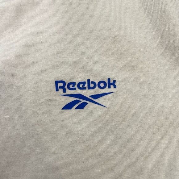 Reebok Boy’s White Blue Logo Cotton Blend Crewneck Short Sleeve Tee Size 6 - Picture 4 of 10